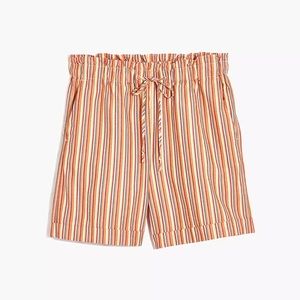 Madewell Drawstring Pull-On Mid-Length Shorts in Rainbow Stripe size sma…